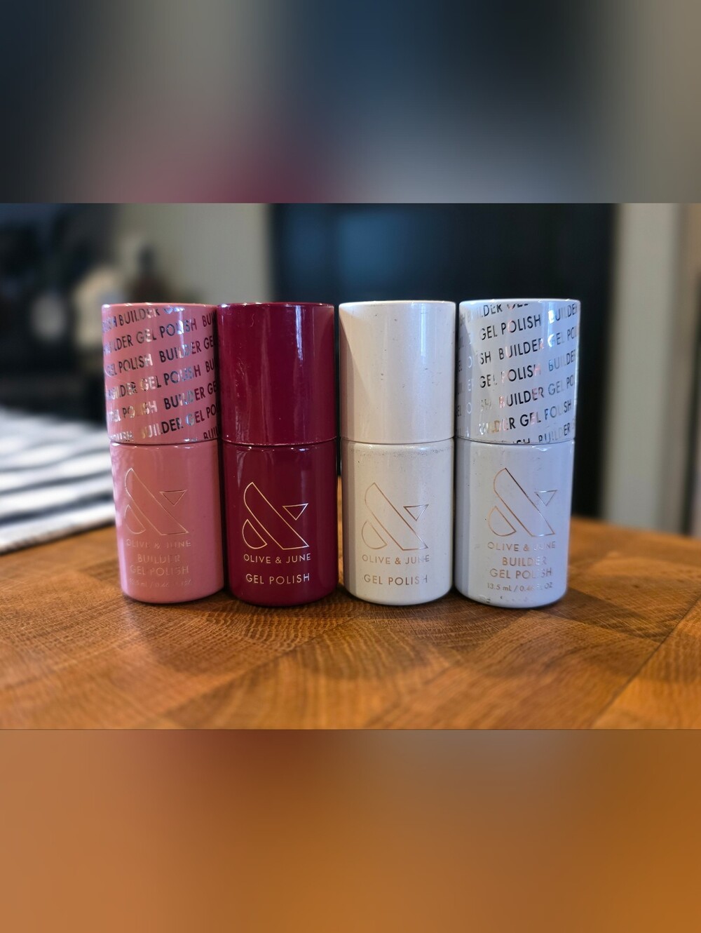 Olive & June Gel Polish Set - JG, Blush Jelly, Atlas & Sky Blue Filter